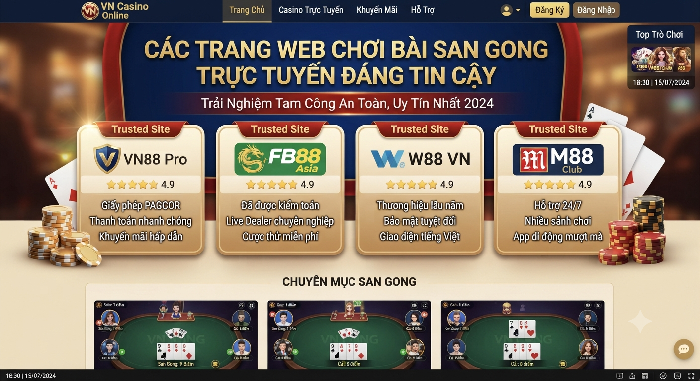 các trang web chơi bài san gong trực tuyến đáng tin cậy
